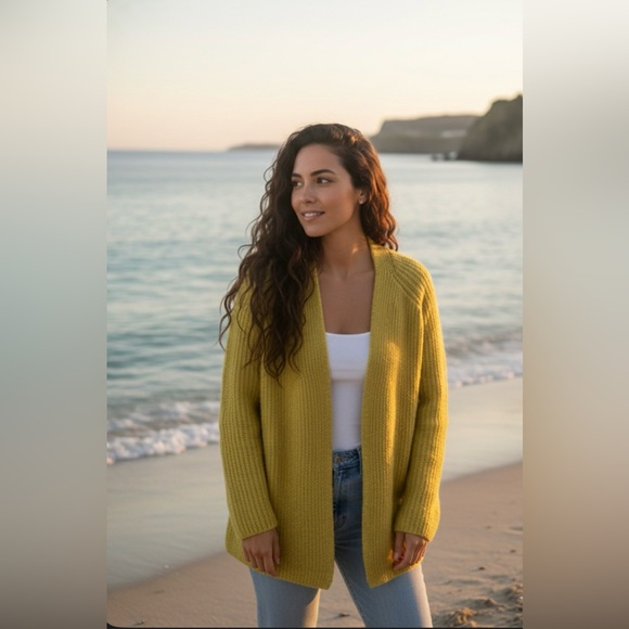 Zara Sweaters - Zara Oversized Yellow Cardigan - Size Small